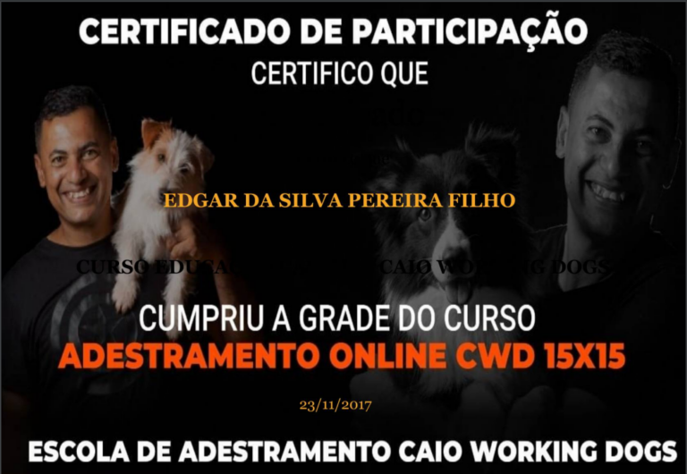 Certificado Adestramento online